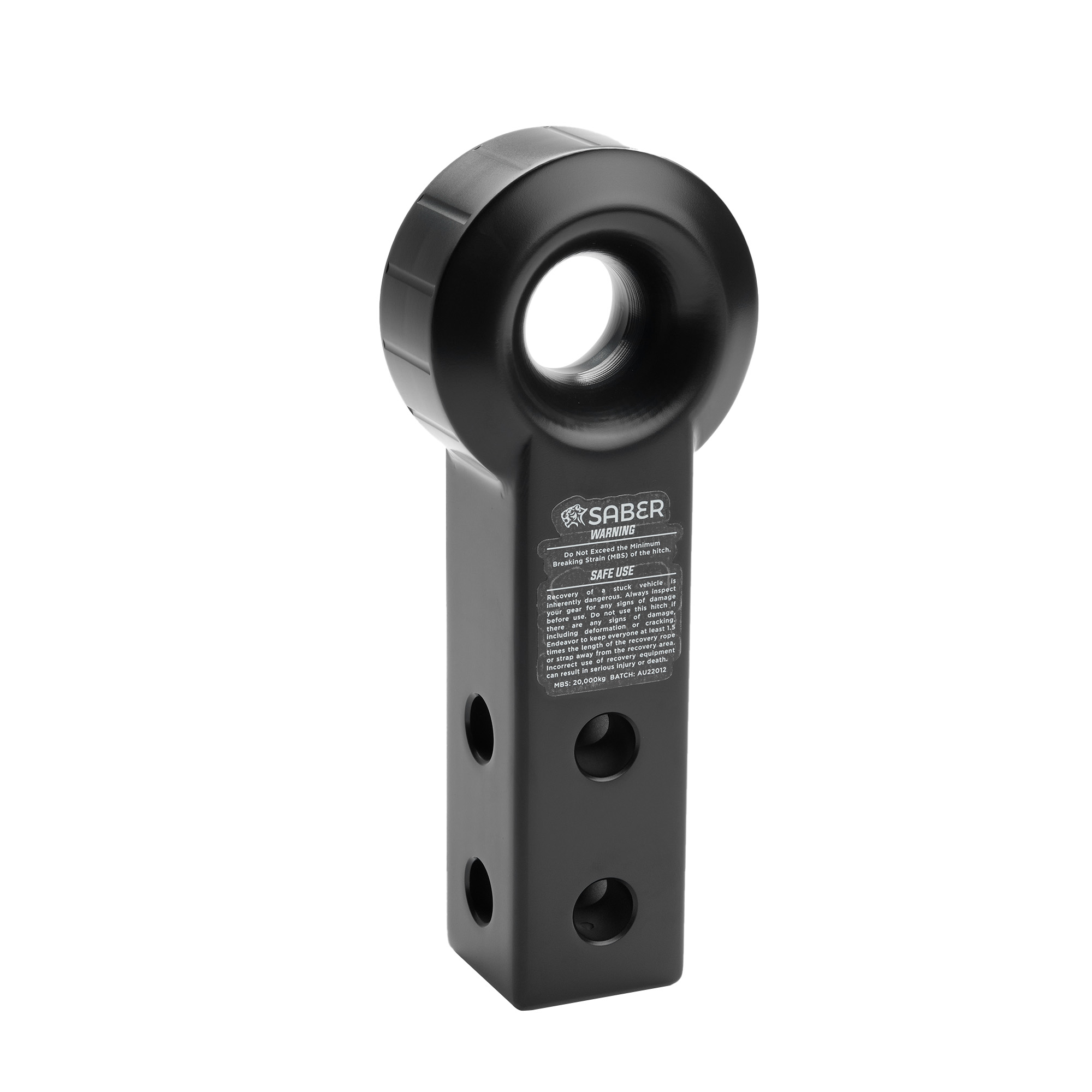 7075 Aluminium Rope Friendly Recovery Hitch Extended - Cerakote Black