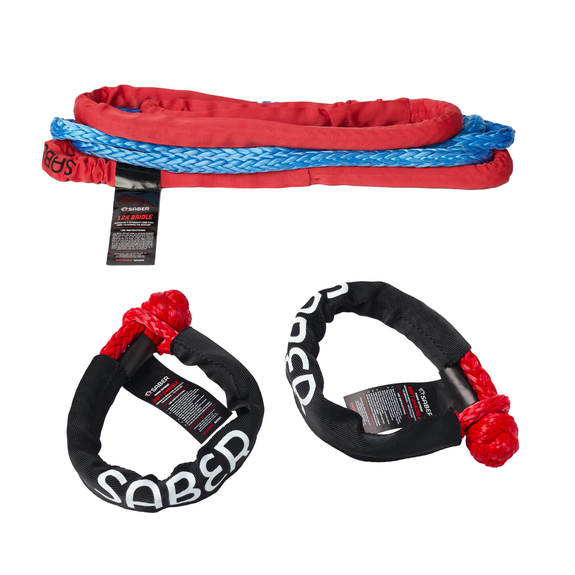 12mm SaberPro Bridle & Twin 15K Soft Shackle Kit