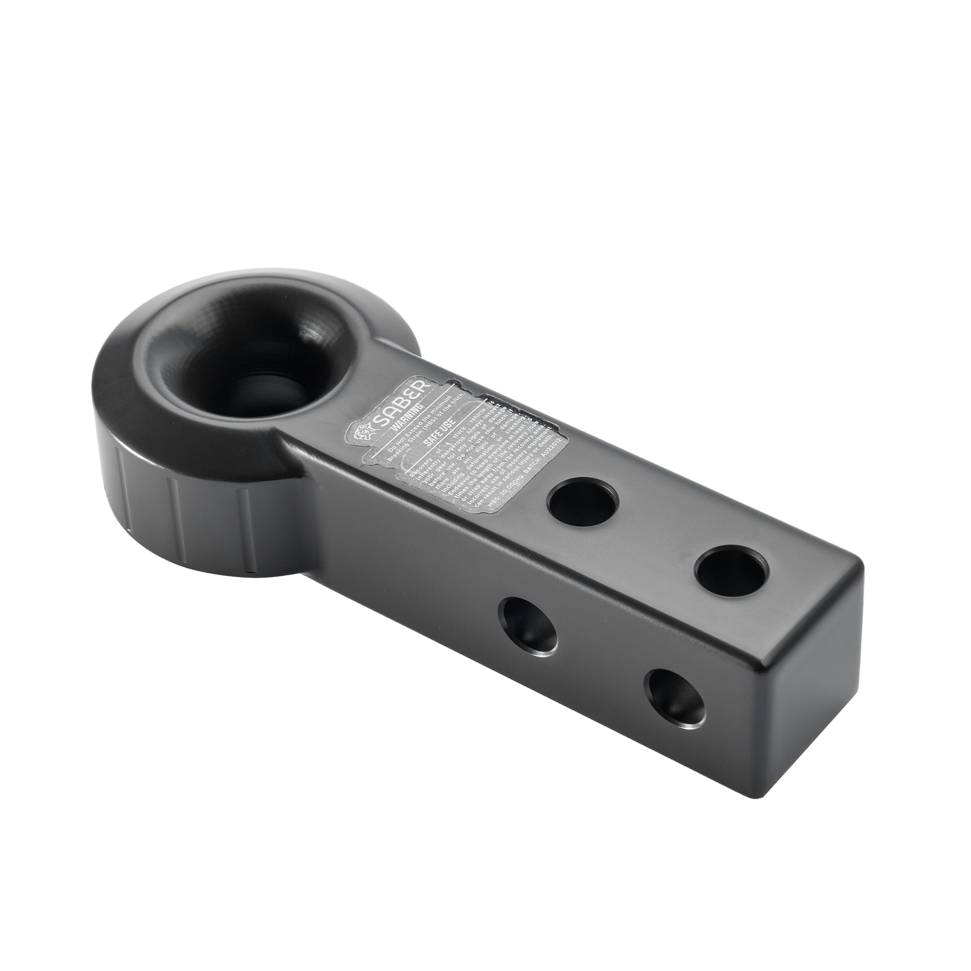 7075 Aluminium Rope Friendly Recovery Hitch Extended - Cerakote Black - Image 3