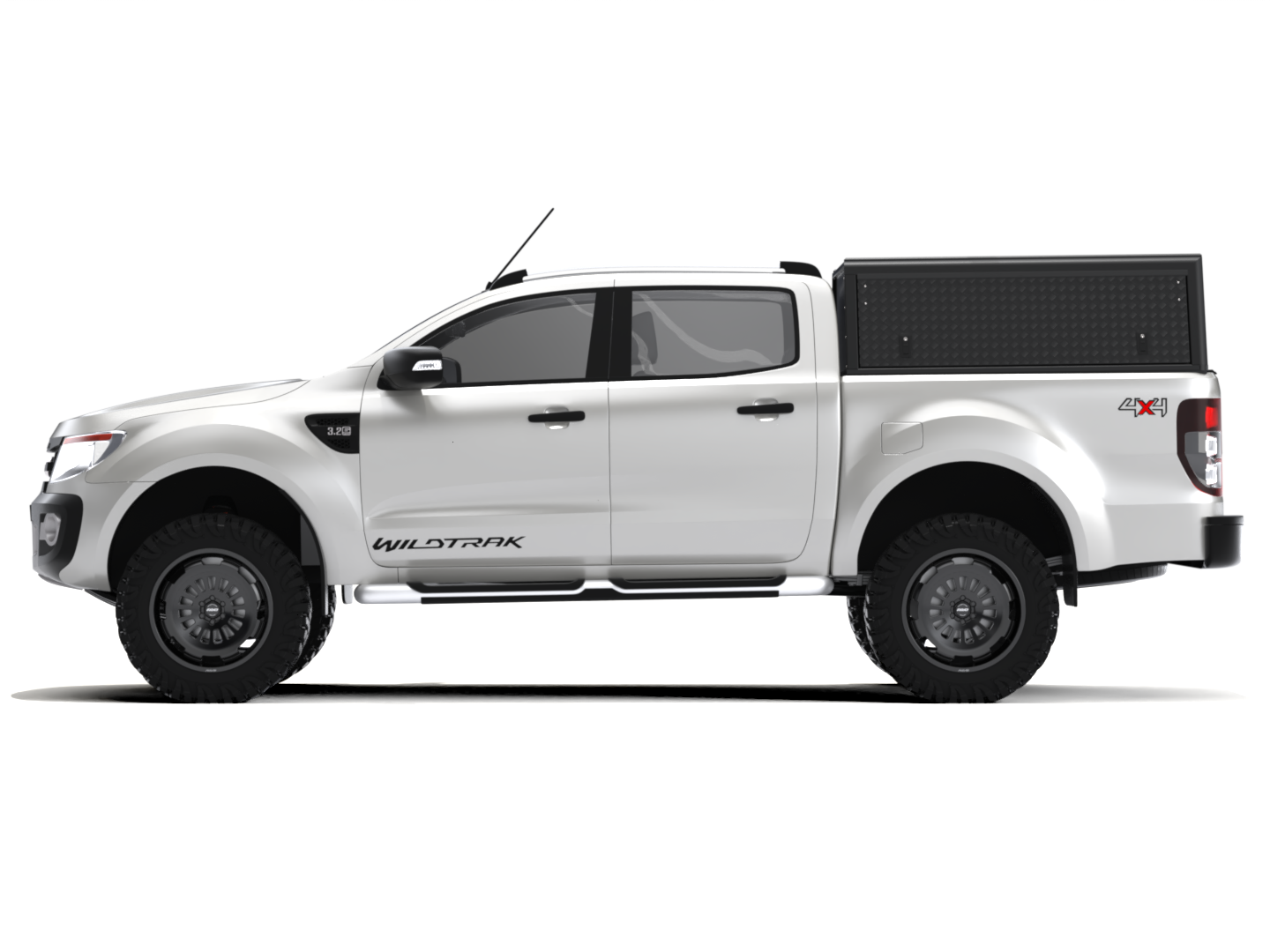 Kastikate Alu-Cab Guard - Ford Ranger 2012-2022 Double Cab - must, rihvel - Image 5