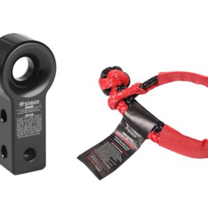 7075 Aluminium Rope Friendly Recovery Hitch - Black & 9K Soft Shackle
