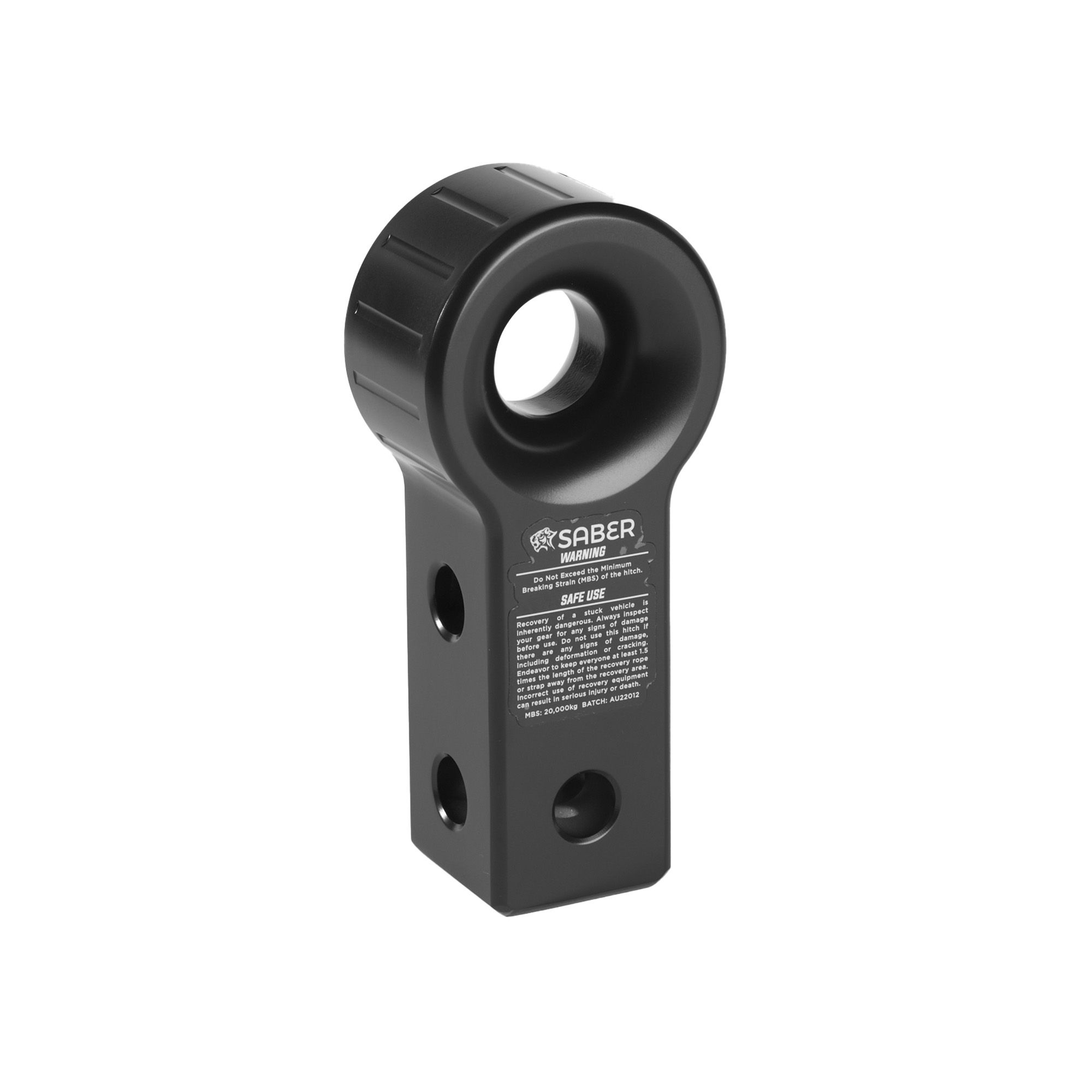 7075 Aluminium Rope Friendly Recovery Hitch - Black & 9K Soft Shackle - Image 2