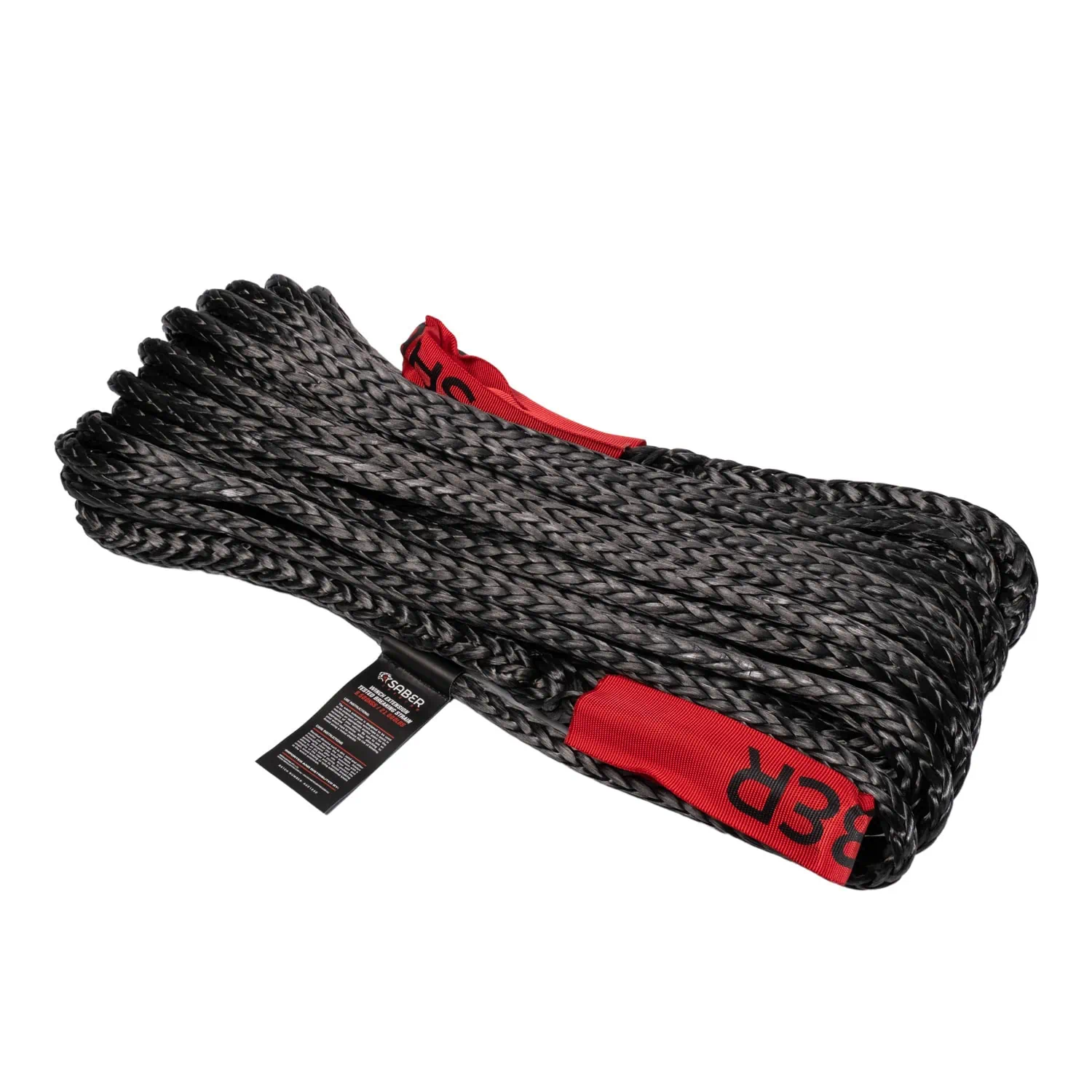 6,000KG Black SaberPro Winch Extension Rope w/Red Sheath Eyes - 20M - Image 4
