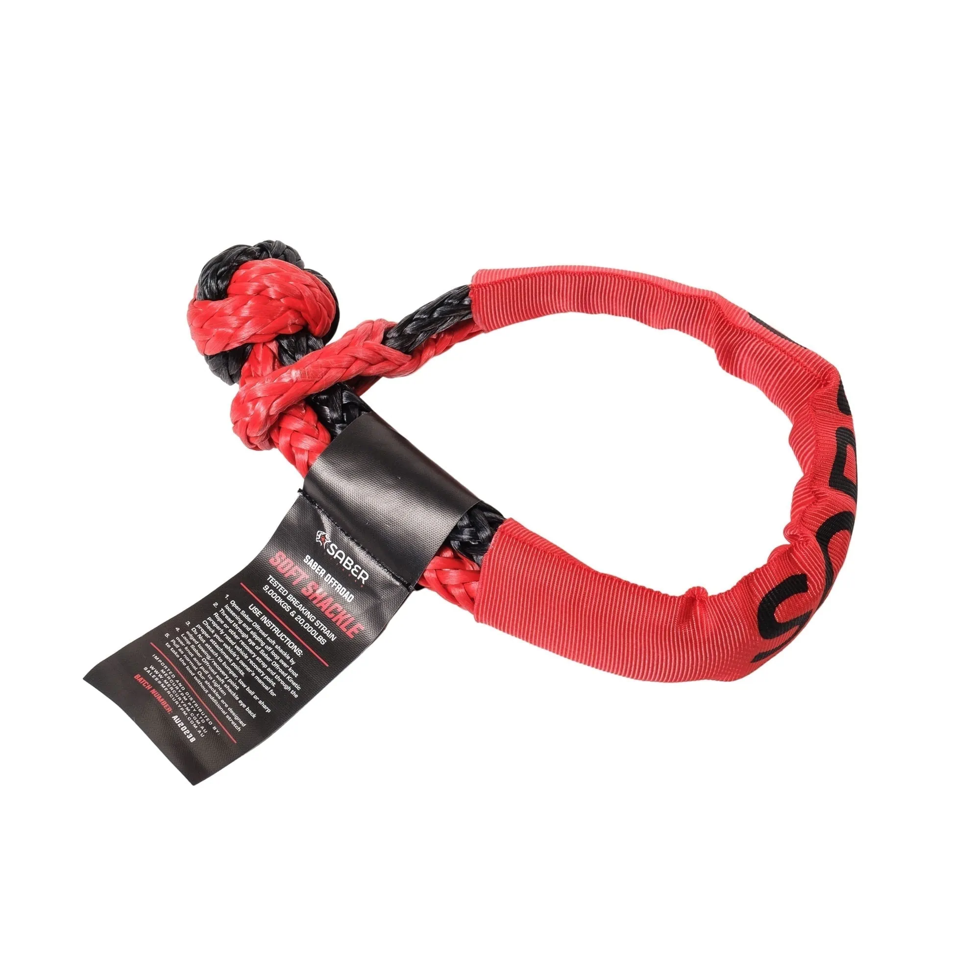 7075 Aluminium Rope Friendly Recovery Hitch - Black & 9K Soft Shackle - Image 3